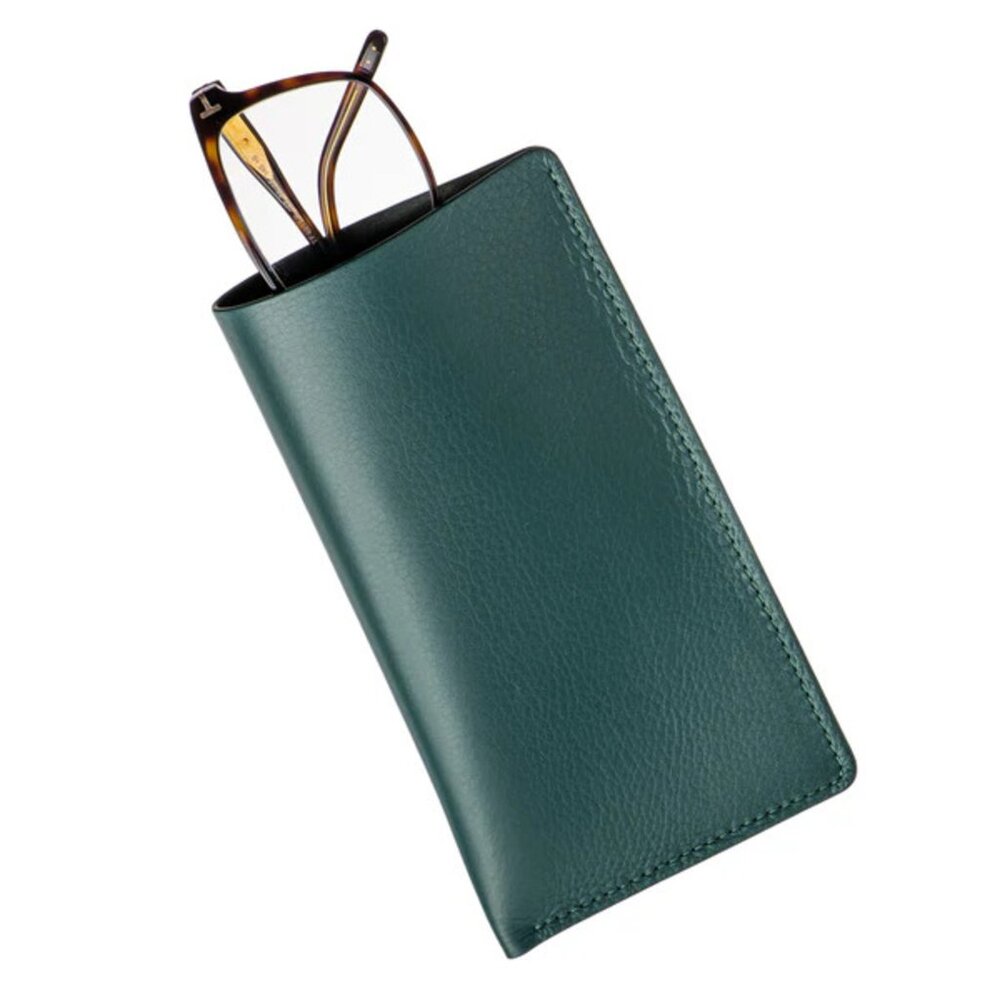 Slim Deer Skin Glasses Case – Elegant Design Pine Color